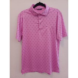 Levelwear Golf Polo Shirt Men's Sz M Pink Lilac Logo: Oakland A's Baseball MLB